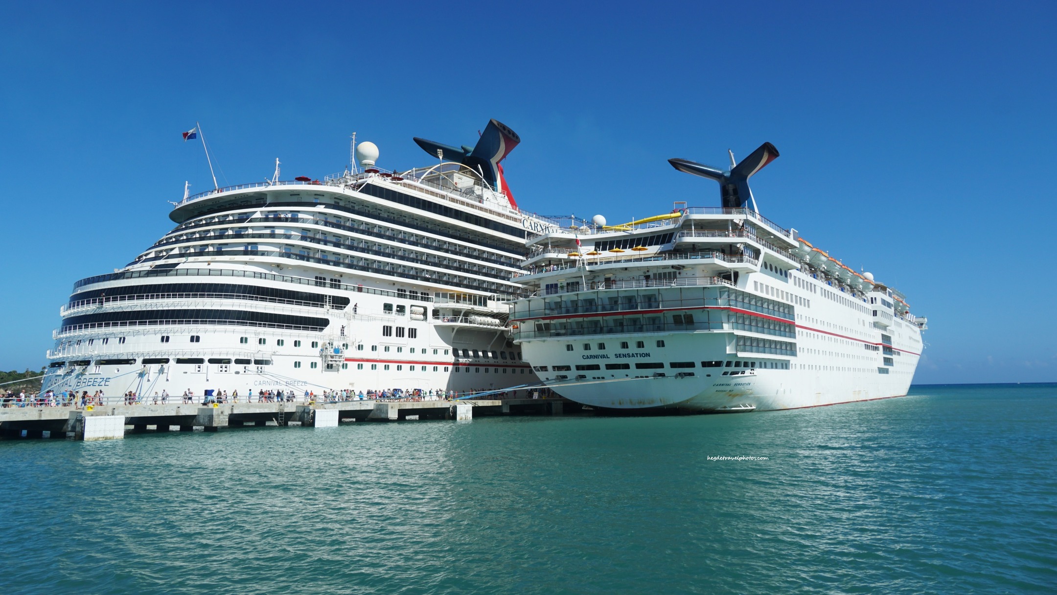 Cruise Ships Docked at a Sunny Port