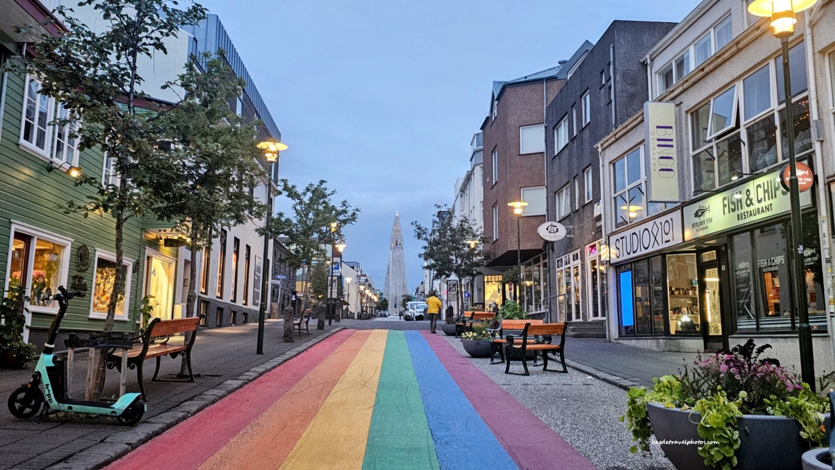 Reykjavík’s Rainbow Street Under the Icelandic Midnight Sun